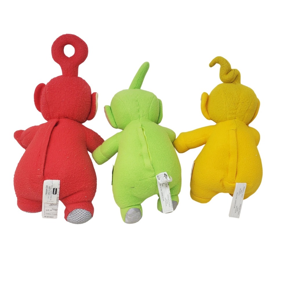 Vintage 1998 Playskool Teletubbies Plush Set Po Dipsy Laa-Laa 12" Vinyl Face Toy - Picture 2 of 6